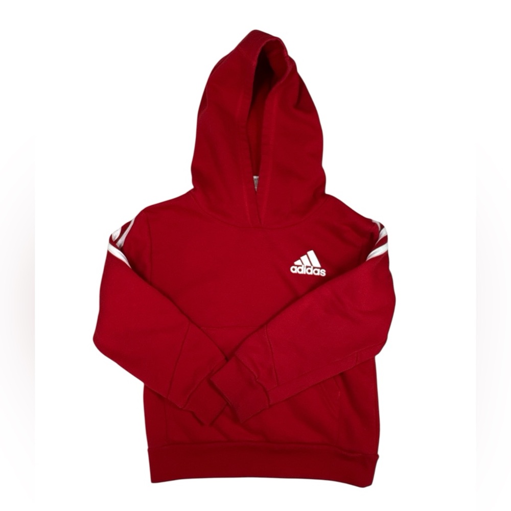 adidas Kids 3-Stripe Pullover Hoodie Red Size 4T